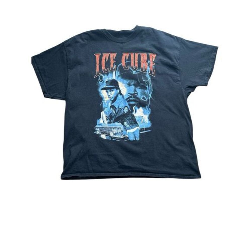 Ice Cube T-Shirt Men's Short Sleeve‎ Crew Neck Graphic Black Rap Tee 2XL